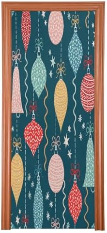 Susiyo Christmas Ornaments Door Cover Stretch Fabric Decor