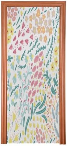 Susiyo Summer Floral Halloween Door Cover 32x79 in