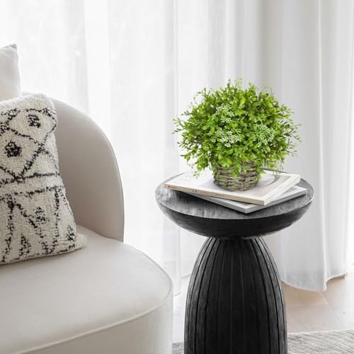 Hollyone Artificial Boxwood Plant in Woven Pot 9 Inch