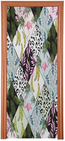 Susiyo Abstract Tropical Christmas Door Cover Decoration 32x79 in