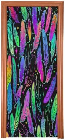 Susiyo Multicolored Bird Feather Halloween Door Cover