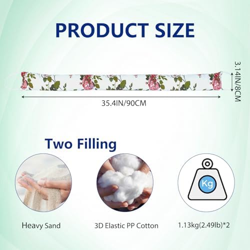 2 Pack 36 Inch Door Draft Stopper with Cartoon Print