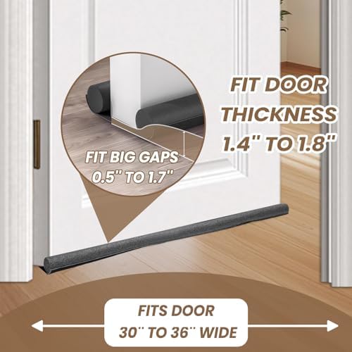 Vrizminfly Under Door Draft Stopper 36 Inch Adjustable Door Sweep Black