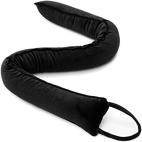 DreamQuil Under Door Snake Draft Stopper - Noise Air Blocker With Heavy Bottom Guard - 36 Inch Ink Black