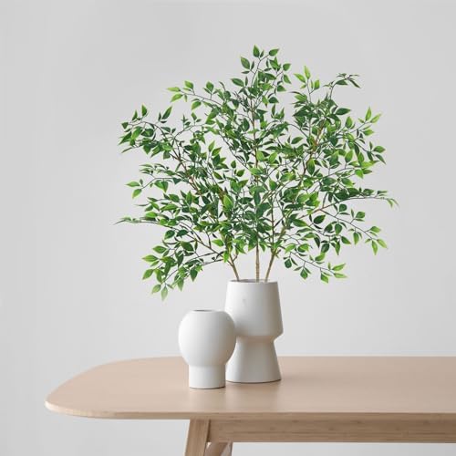 Srifoliage Artificial Plants 3PCS 31 Inch Faux Greenery Stems for Vase Decor Home Office Garden Decor