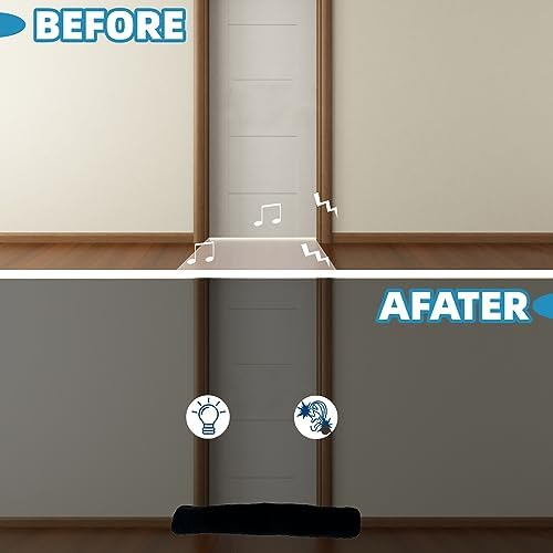 OUTTDID Door Draft Stopper 36 x 4 Black
