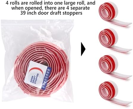 4Pcs Door Draft Stopper Silicone Under Door Seal Blocker for Noise and Dust Control