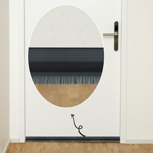 Door Draft Stopper with Brush 39 Black