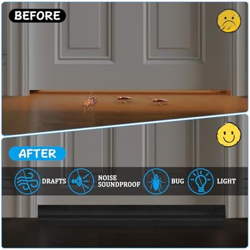 Adjustable Door Draft Stopper 36 Inch Black Single-Sided Noise Blocker