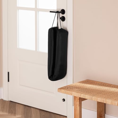 Sunolga 72 Inches Waterproof Draft Stopper with Glass Beads and Cotton Black