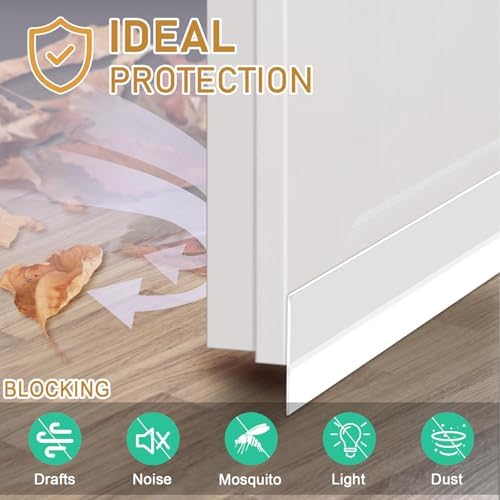 Joaercs Draft Stopper 2 Pack Door Sweep Seal Strip