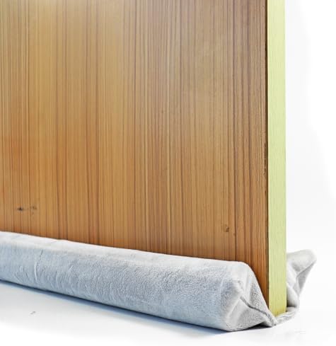 Adjustable Door Draft Stopper 36 Inch Light Grey Under Door Seal Blocker