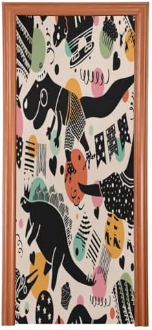 Susiyo Black Dinosaur Halloween Door Cover 32x79 in