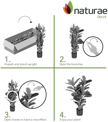 Naturae Decor Fiddle Leaf Tree Artificial Plant 47 in High