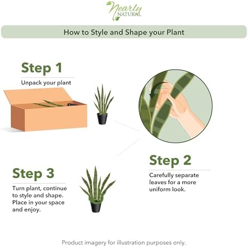 Nearly Natural Agave Artificial Plant with Black Planter