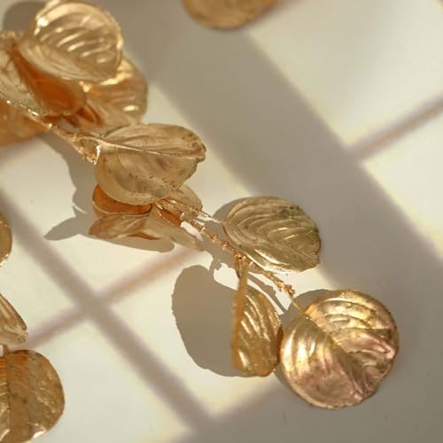 Efavormart 2 Pack 27 Inch Metallic Gold Artificial Eucalyptus Leaf Branches