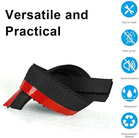 2 PCS Door Draft Stopper Black 2 W x 39 L