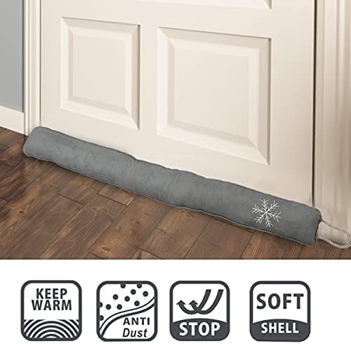 Simply Genius Cold Weather Door Snake Draft Stopper - Gray 36 Inch