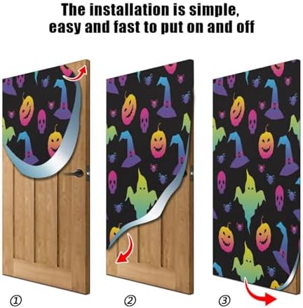 Susiyo Abstract Rainbow Halloween Door Cover