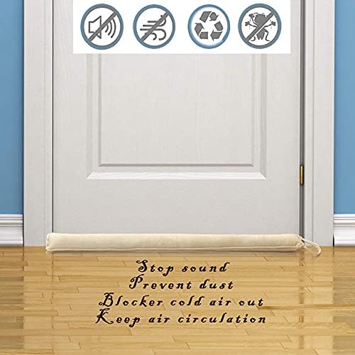 DreamQuil Under Door Draft Stopper 36 inch Cream White