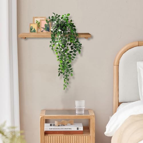 2 Pack Fake Hanging Lysimachia Plants with White and Pink Flowers