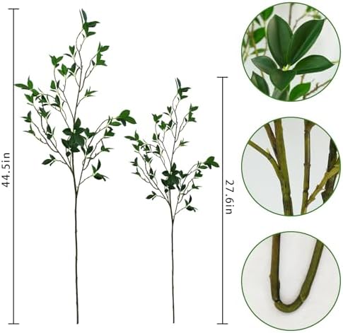 Krissing 2Pcs Artificial Greenery Stems for Home Office Decor