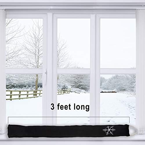 Simply Genius Cold Weather Door Draft Stopper 36 Inch Black