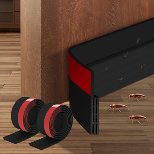 Ainiv 2 Pack Door Draft Stopper Under Door Seal - Black
