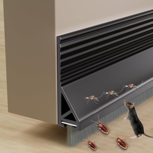 DINGLIAN 2 Door Brush Bottom Sweep Self Adhesive Draft Stopper 2 W x 39 L Black