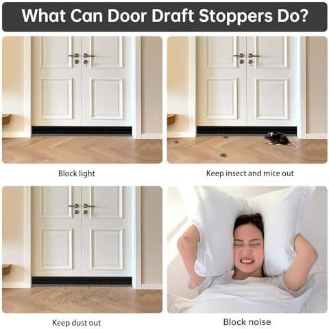 Self-Adhesive Door Sweep with Brush for Bottom Seal Black 3937 Inch Length