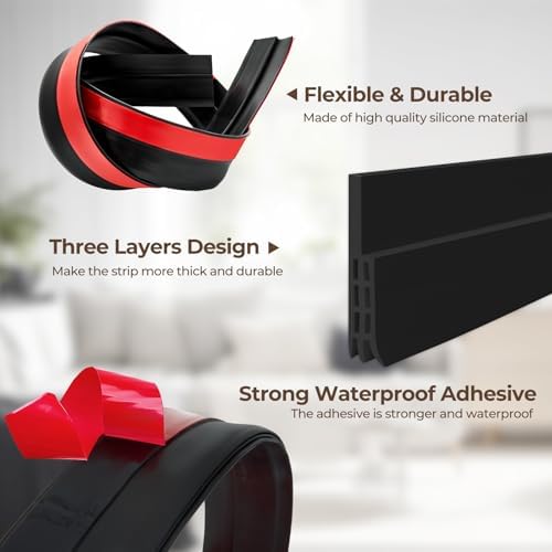 Ohuhu Door Draft Stopper Weather Strip 39 L x2 W Black
