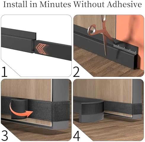 JUJIBL Door Draft Stopper 36 Inch Black