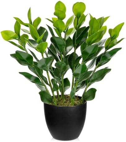 Hollyone Artificial ZZ Plant 18 Potted Home Decor