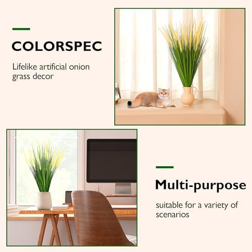 32 Inch Tall Foxtail Reed Artificial Plant 6 Pack UV Resistant Indoor Outdoor Decor