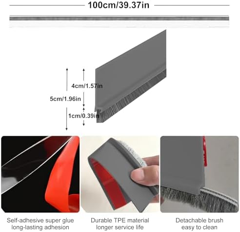 Lafo Door Sweep for Bottom of Door with Brush