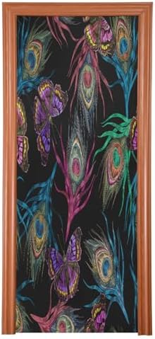 Susiyo Colorful Peacock Door Cover Halloween Decor