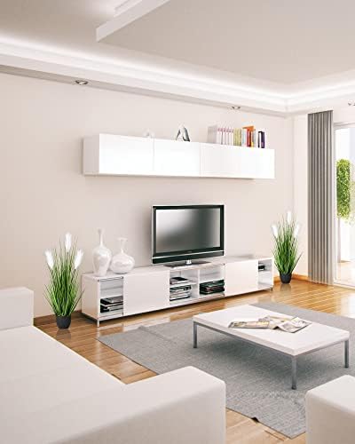 2 Pack 34 Inch Artificial Pampas Grass Plants with Reed Flowers for Home Decorations