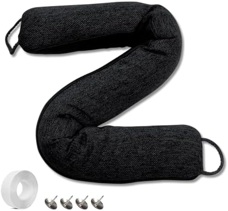 36 Inch Weighted Door Draft Stopper Black