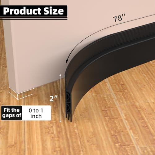 ESUFEIR 78 Inch Under Door Draft Stopper Black