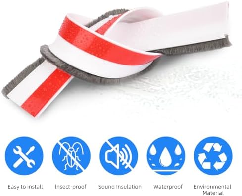 2 Pack Under Door Draft Stoppers with Brush 2 W x 39 L Soundproof Door Seal for Energy Efficiency - White