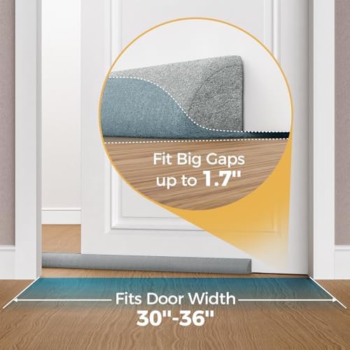 Door Draft Stopper 36 Inch Adjustable 30-36 Soundproof Seal