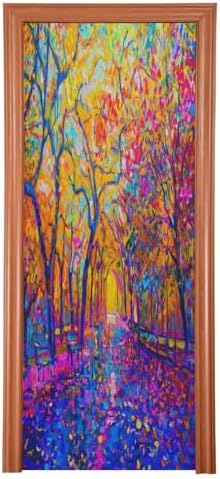 Susiyo Autumn Forest Trees Halloween Door Cover