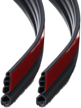 Uxcell 2pcs Door Draft Stopper with Brush Self-Adhesive Bottom Door Seal for Cold and Noise Prevention Black 3Ft