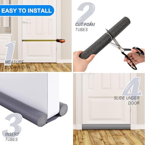 EGUARTE 36 Inch Door Draft Stopper Gray