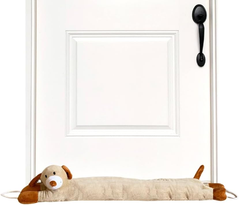 Evelots Under Door Dog Draft Stopper - 38 Inch Heavy Duty Cute Puppy