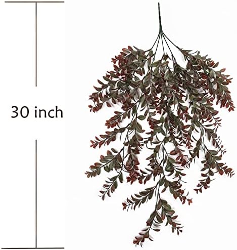 PASYOU Artificial Hanging Ivy 2 Pack Reddish Brown Leaves Plants