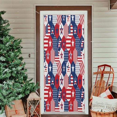 Susiyo Red American Stars Halloween Door Cover