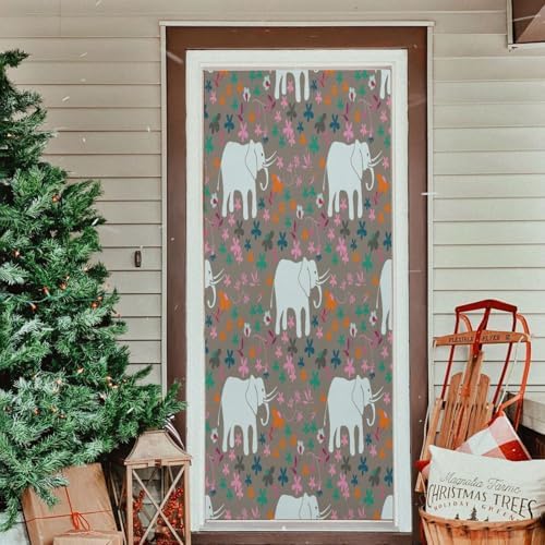 Susiyo Elephants and Flowers Halloween Door Cover