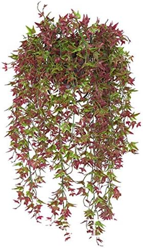 CATTREE Artificial Hanging Vine with Red Leaves 2 Pcs