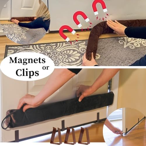 Evelots Magnetic Draft Stopper 36 Inches 2 in 1